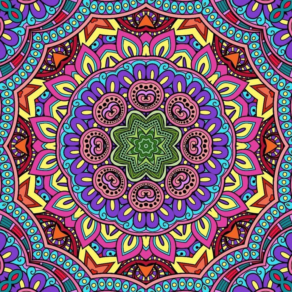 mandala colorato fiori modello boho simmetrico 202 foto