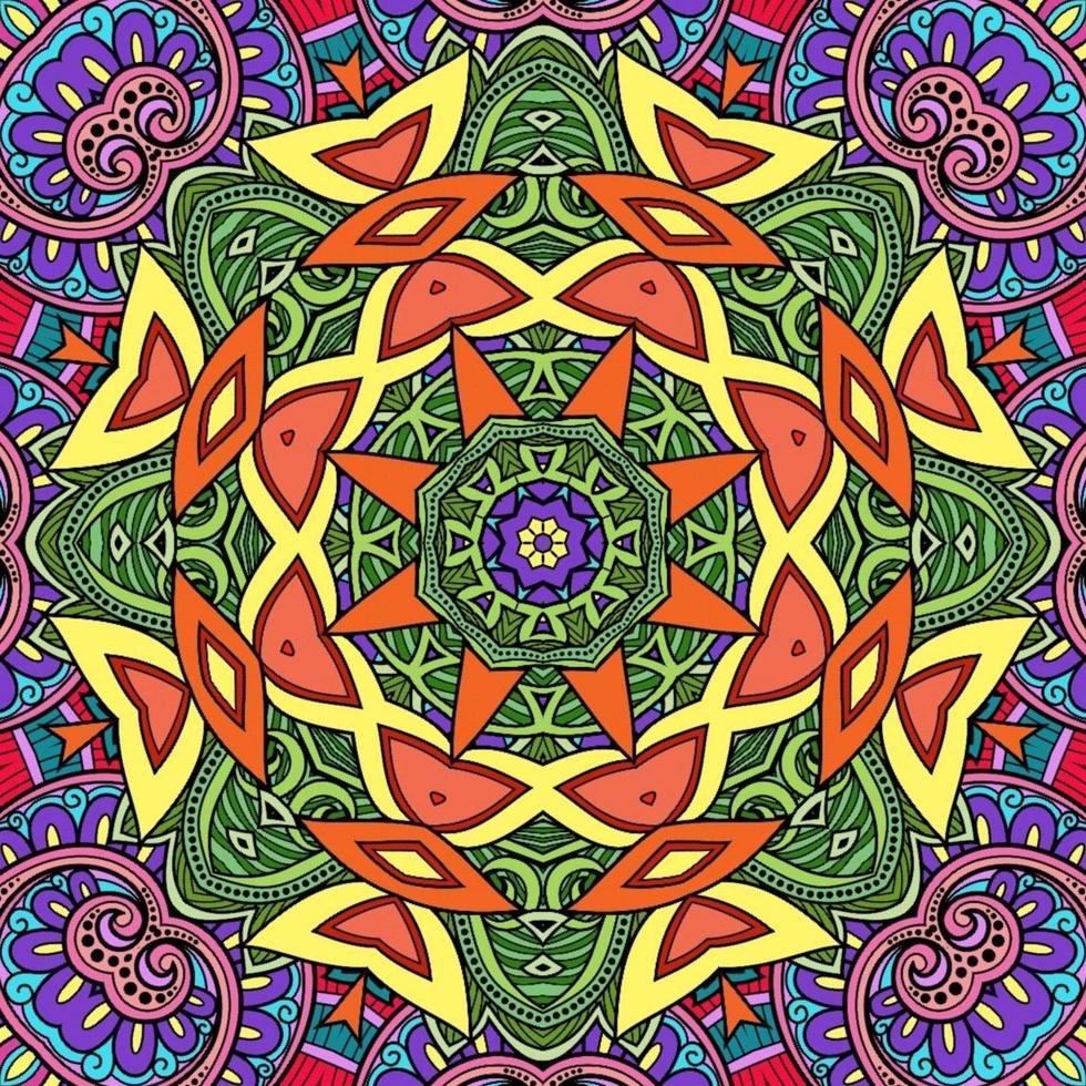 mandala colorato fiori modello boho simmetrico 313 foto