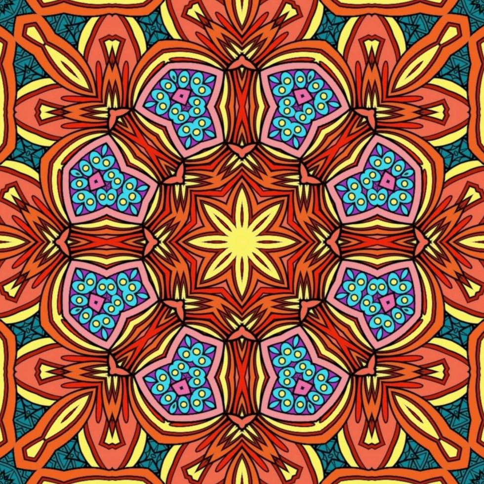 mandala colorato fiori modello boho simmetrico 1088 foto