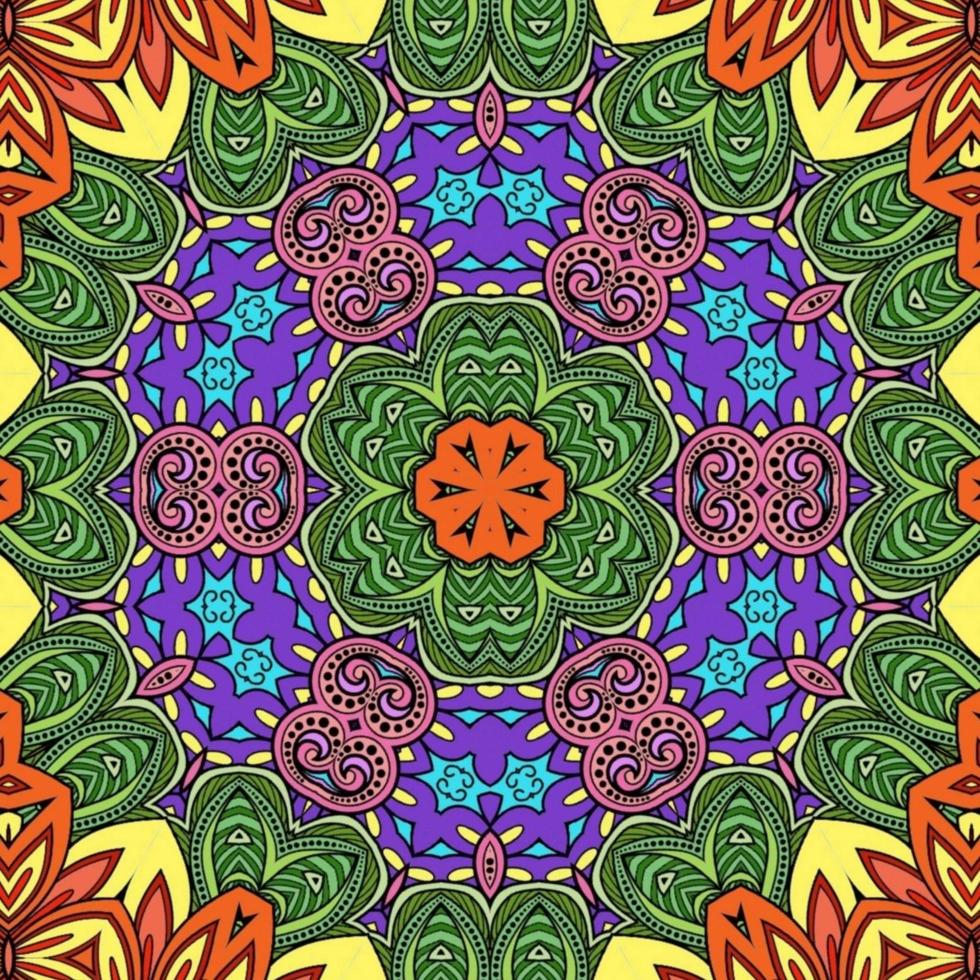 mandala colorato fiori modello boho simmetrico 693 foto