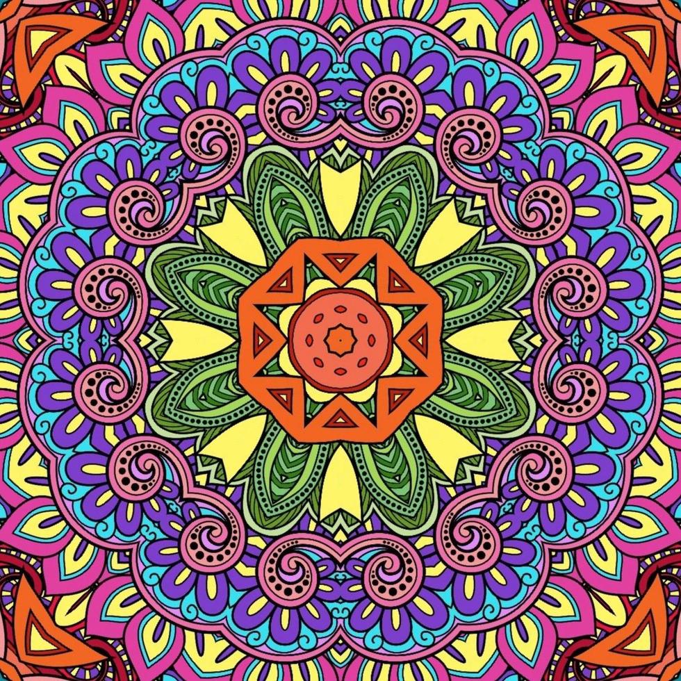 mandala colorato fiori modello boho simmetrico 333 foto