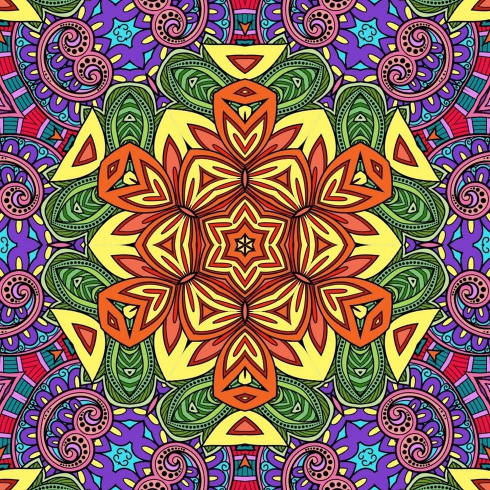 mandala colorato fiori modello boho simmetrico 502 foto