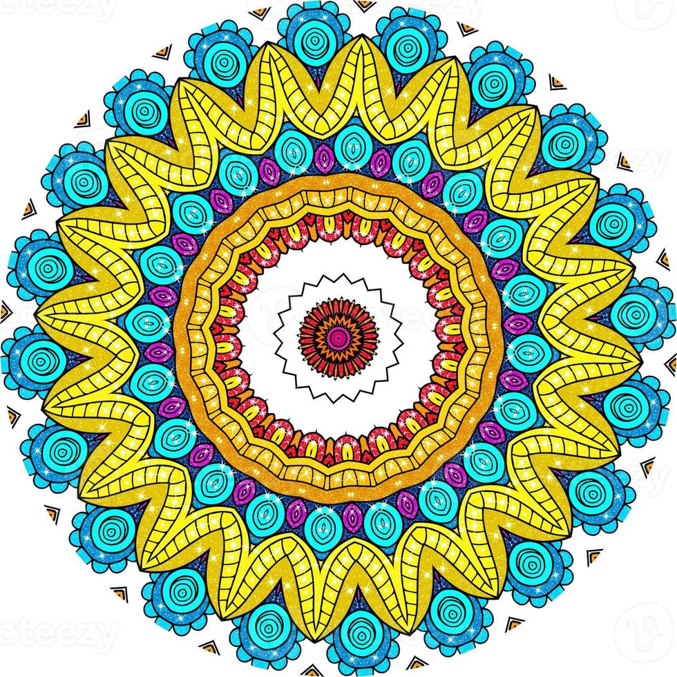 mandala glitter colorati con forme floreali foto