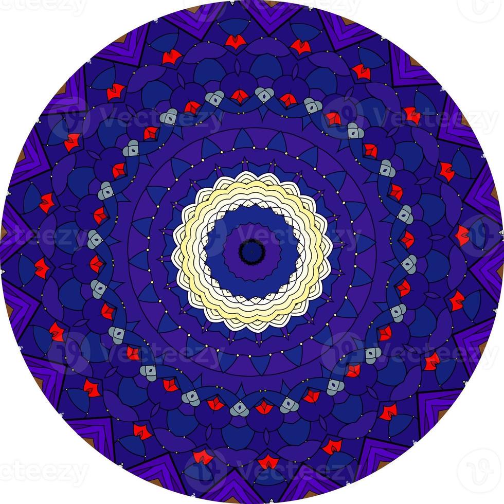 mandala colorato. ornamento rotondo decorativo. isolato su sfondo bianco. motivi arabi, indiani, ottomani. per biglietti, inviti foto