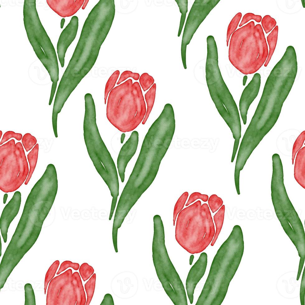 modello acquerello tulipano senza soluzione di continuità foto