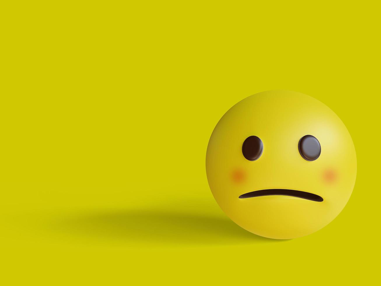 illustrazione 3d, emoji faccia triste foto