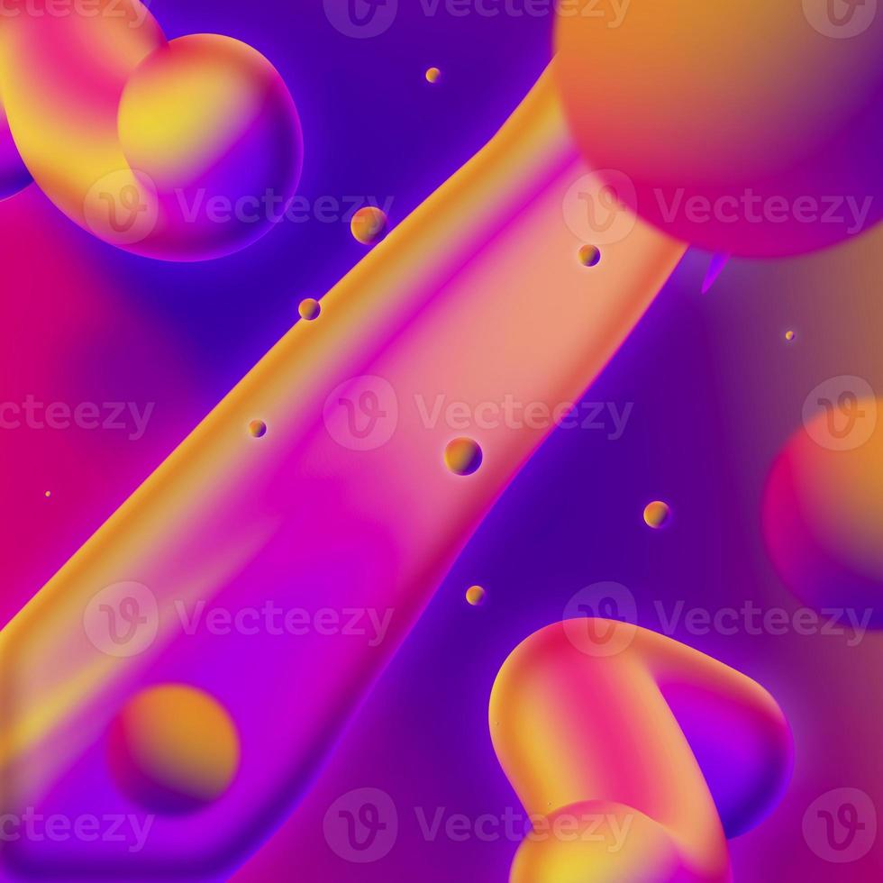 astratto neon 3d oggetto frizzante sfondo con particelle galleggianti foto