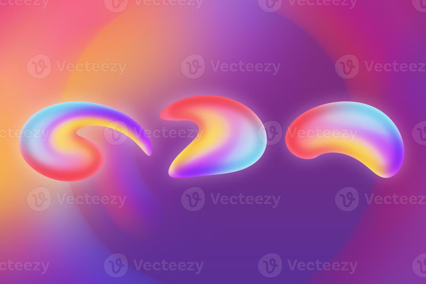 astratto neon 3d oggetto frizzante sfondo con particelle galleggianti foto