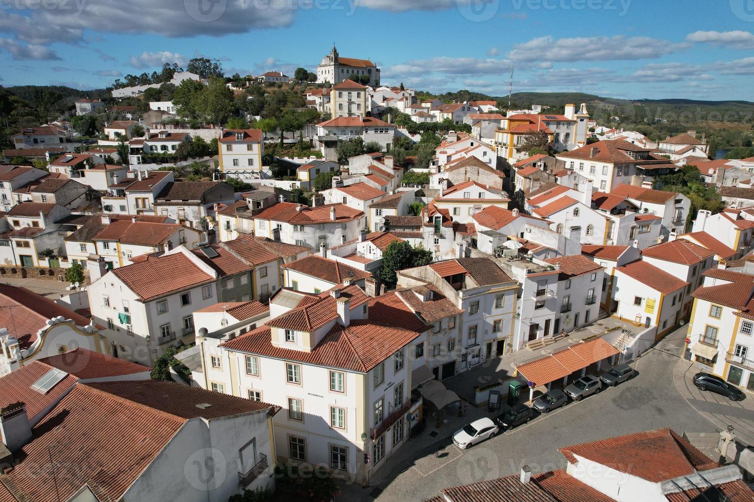 vista aerea del drone di constancia nel distretto di santarem, portogallo foto