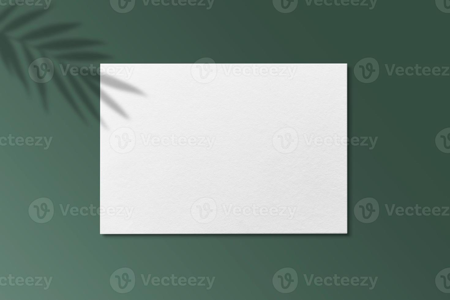 mockup di carta quadrata con ombre realistiche sovrappone foglie. ombra di una pianta tropicale. modello di volantino, poster, vuoto, post sui social media, modello di logo in uno stile alla moda foto