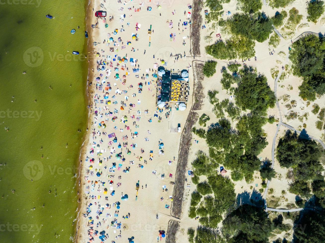 aereo Visualizza di il spiaggia e mare riva nel palanga, Lituania. foto