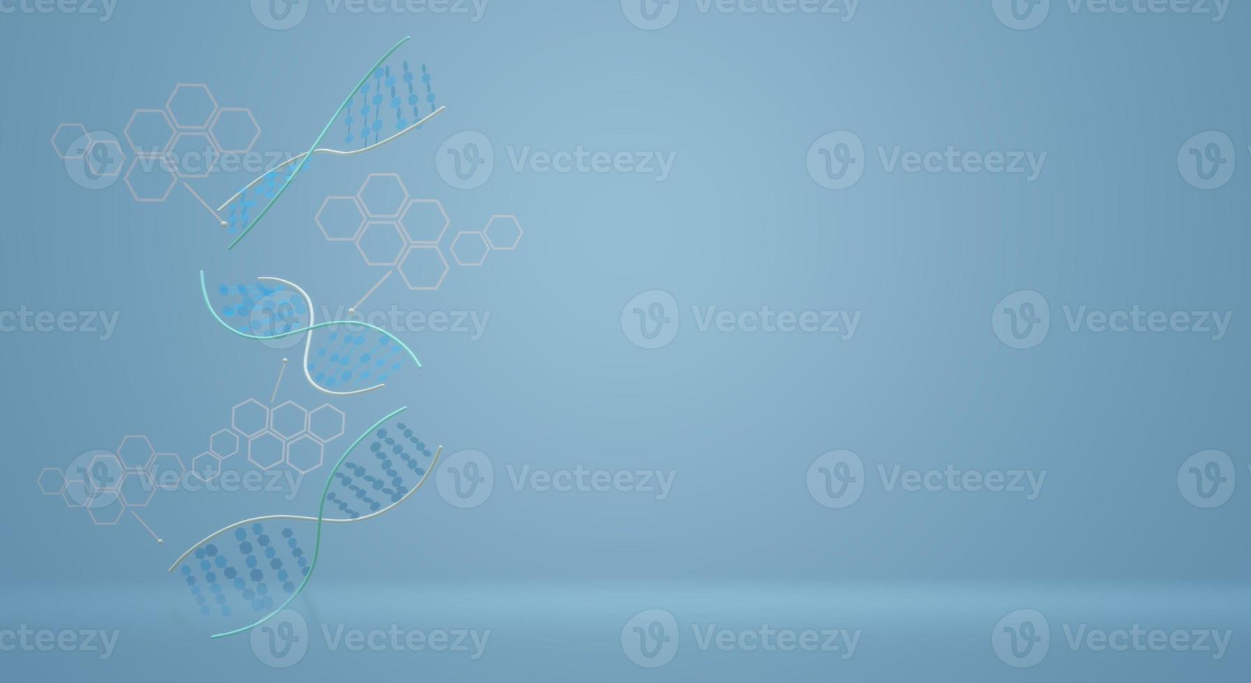 l'immagine del dna 3d per i contenuti scientifici. foto