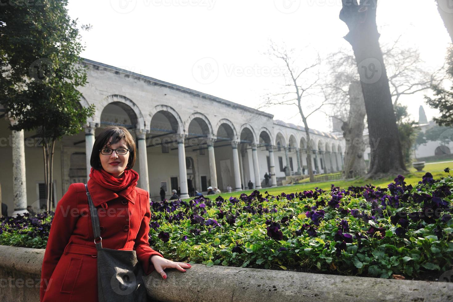 donna visitare antico Istambul nel tacchino foto