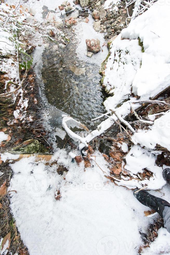 ghiaccio del torrente invernale foto