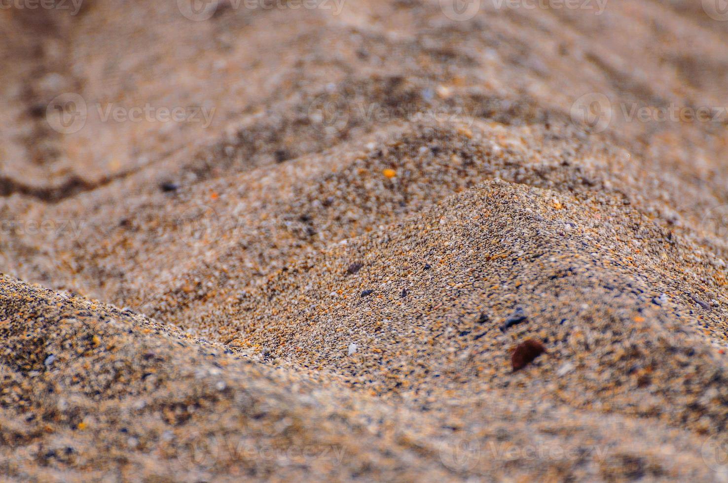 primo piano del modello di sabbia sulla spiaggia foto