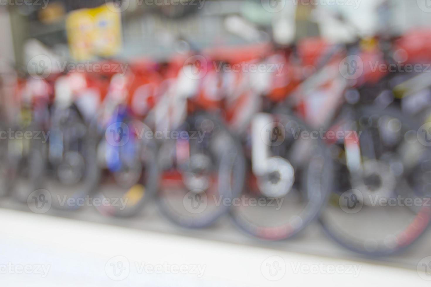 sfocato showroom bicicletta sfondo foto