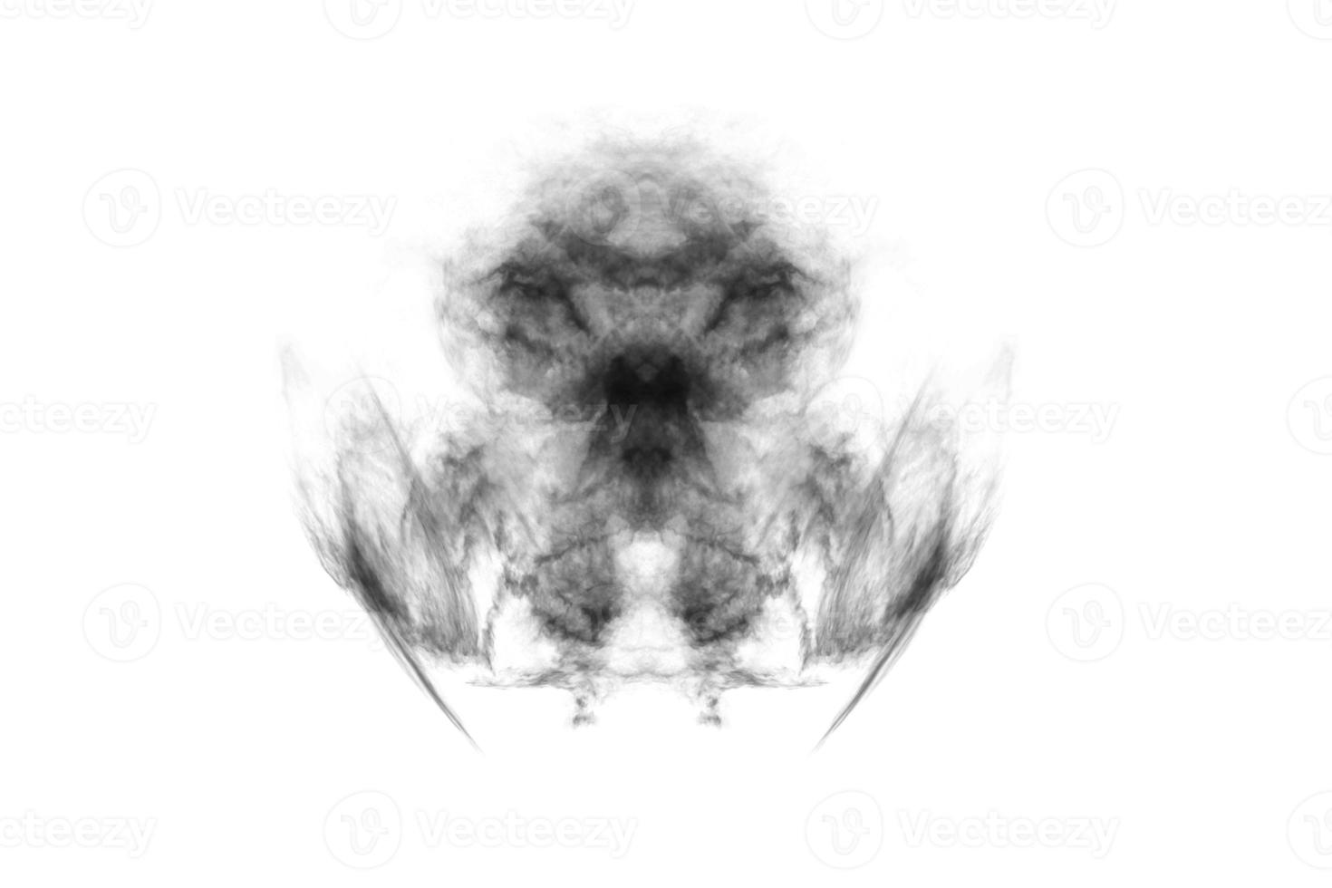 strutturato fumo, astratto nero, isolato su bianca sfondo foto