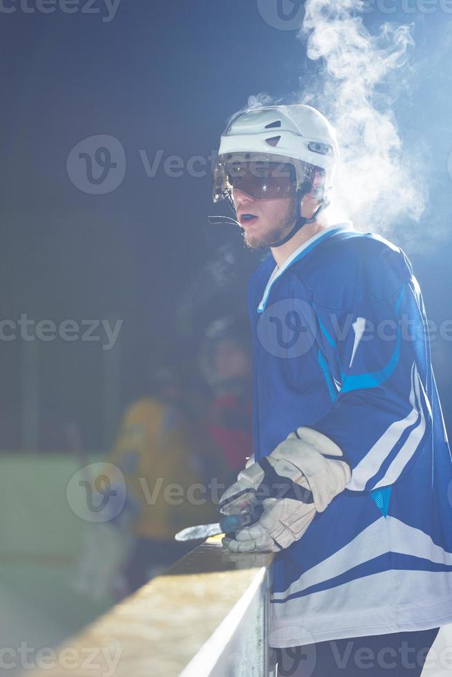 ghiaccio hockey Giocatori su panchina foto