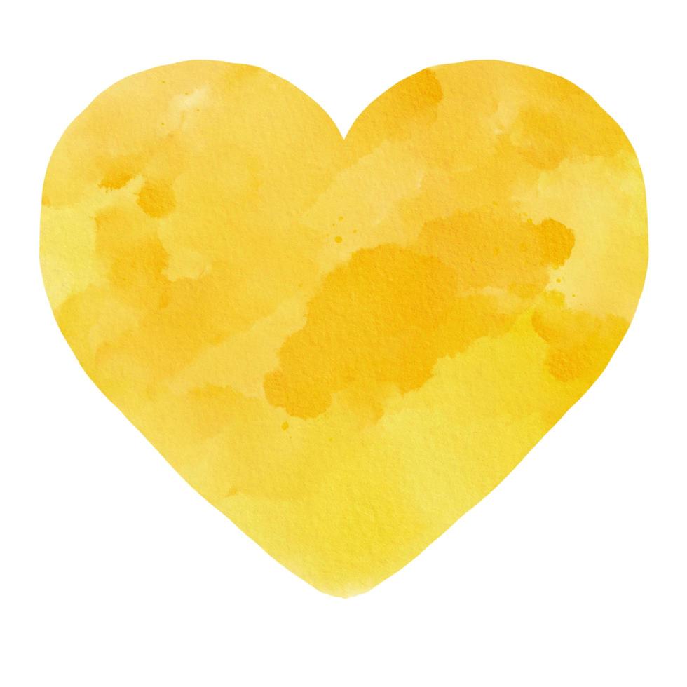 giallo arancia cuore acquerello dipingere macchia sfondo foto