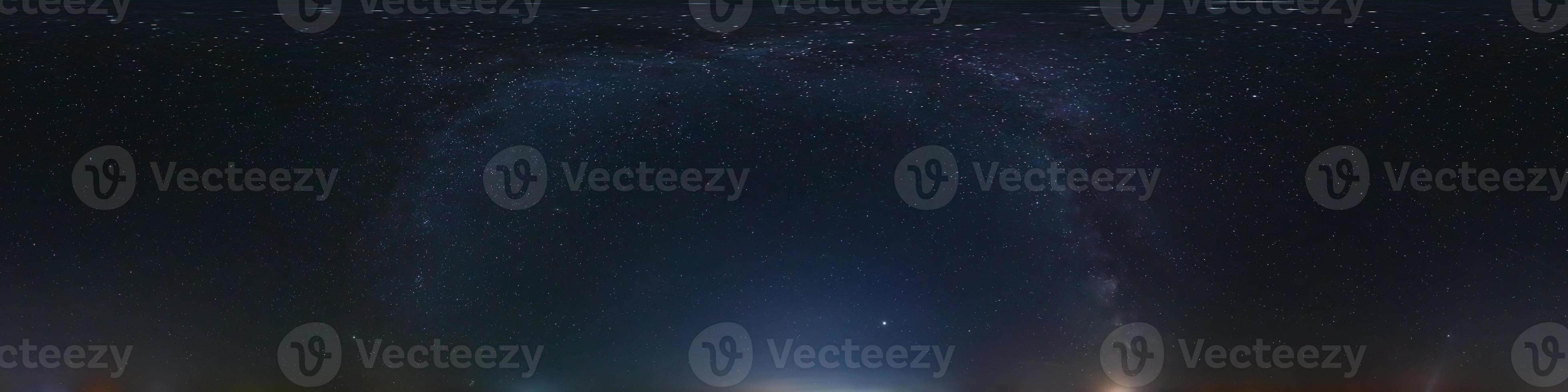 notte 360 panorama con stelle e latteo modo. senza soluzione di continuità panorama con zenit per uso nel 3d grafica o gioco sviluppo come cielo cupola o modificare fuco tiro per cielo sostituzione foto