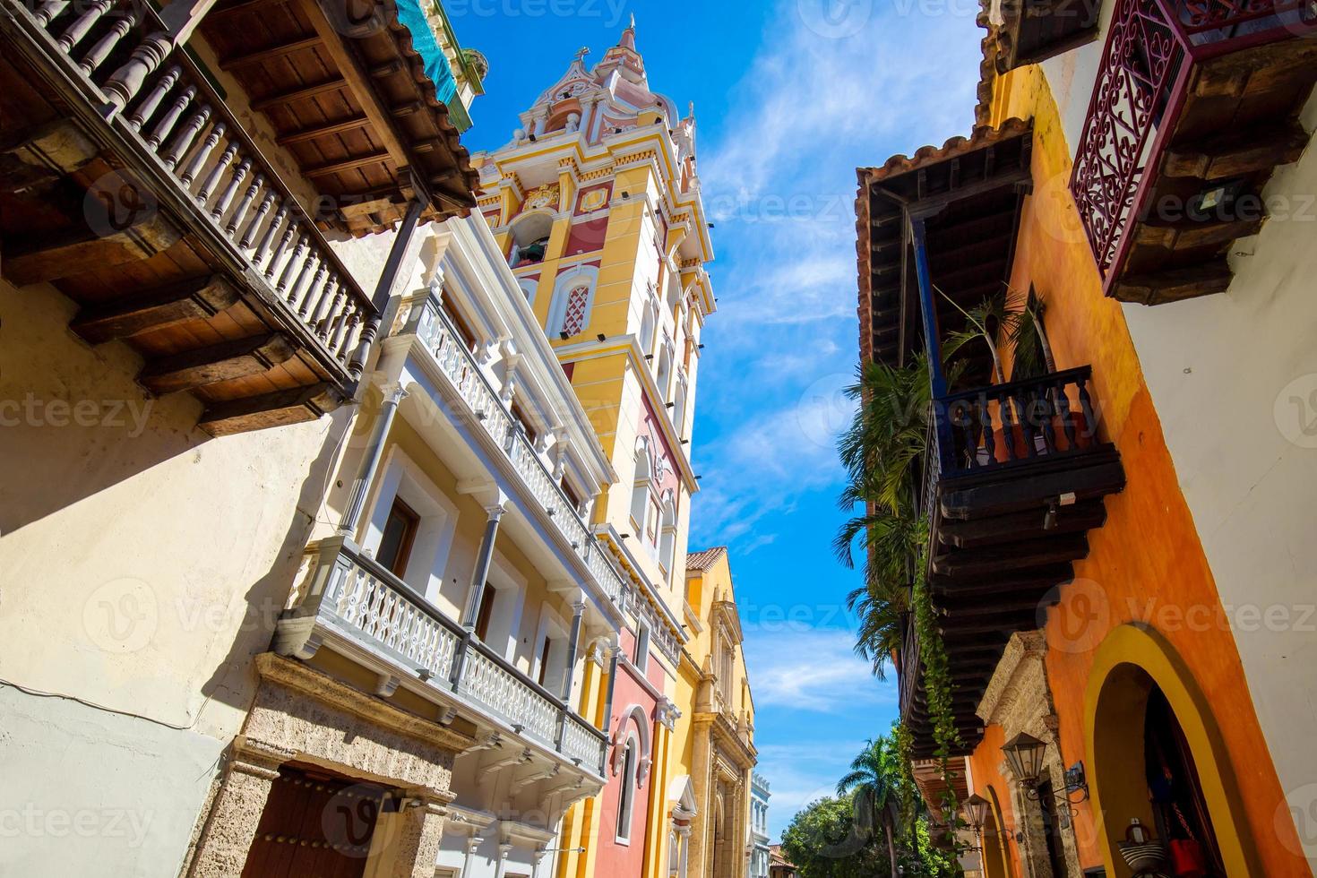 Colombia, unesco luogo, colorato cartagena murato città cuidad amurrallada nel storico città centro foto