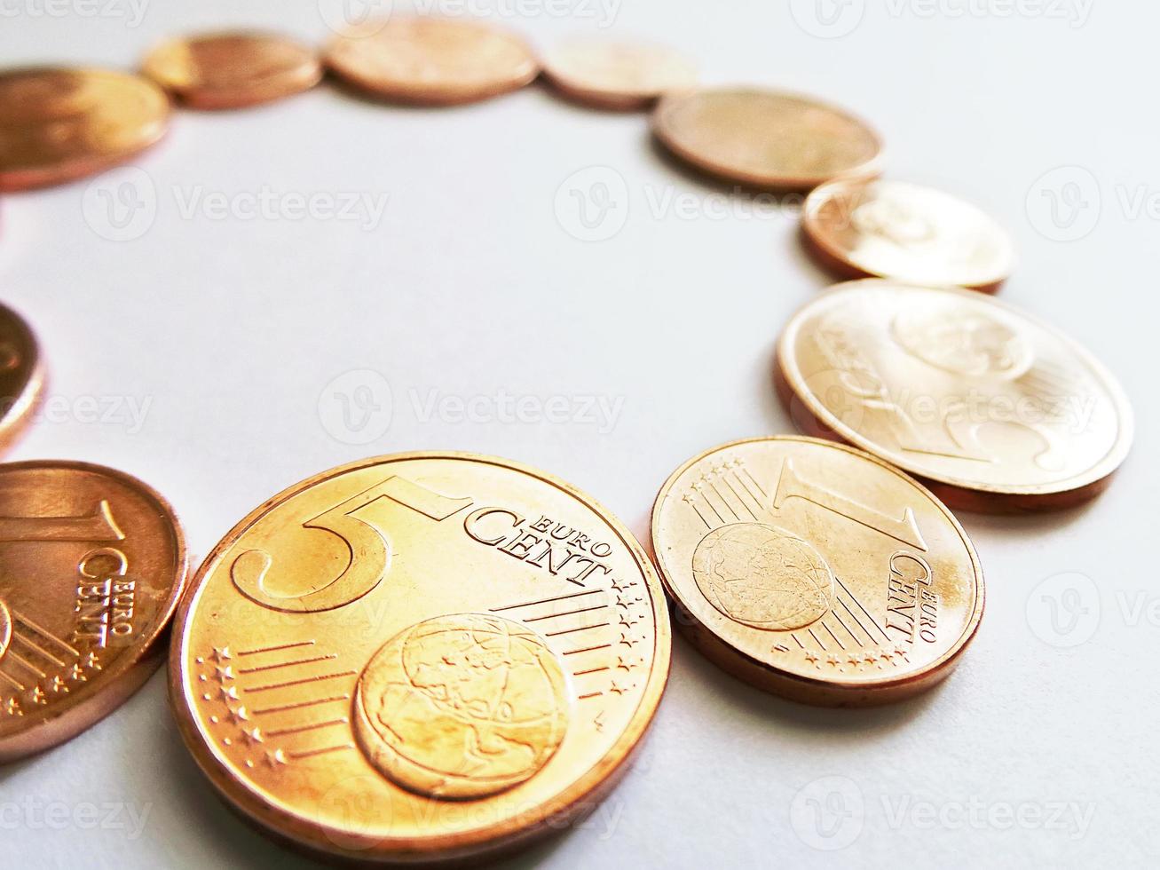 cerchio di monete in euro - soldi sul ring foto