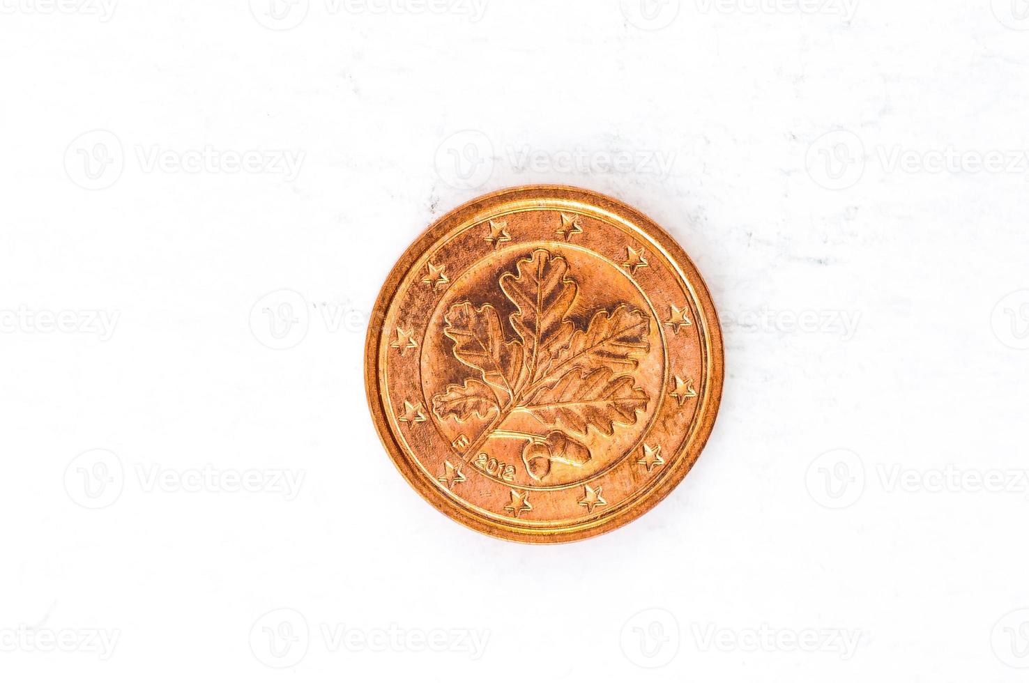 Moneta da 1 centesimo di euro con aspetto tedesco sul retro foto
