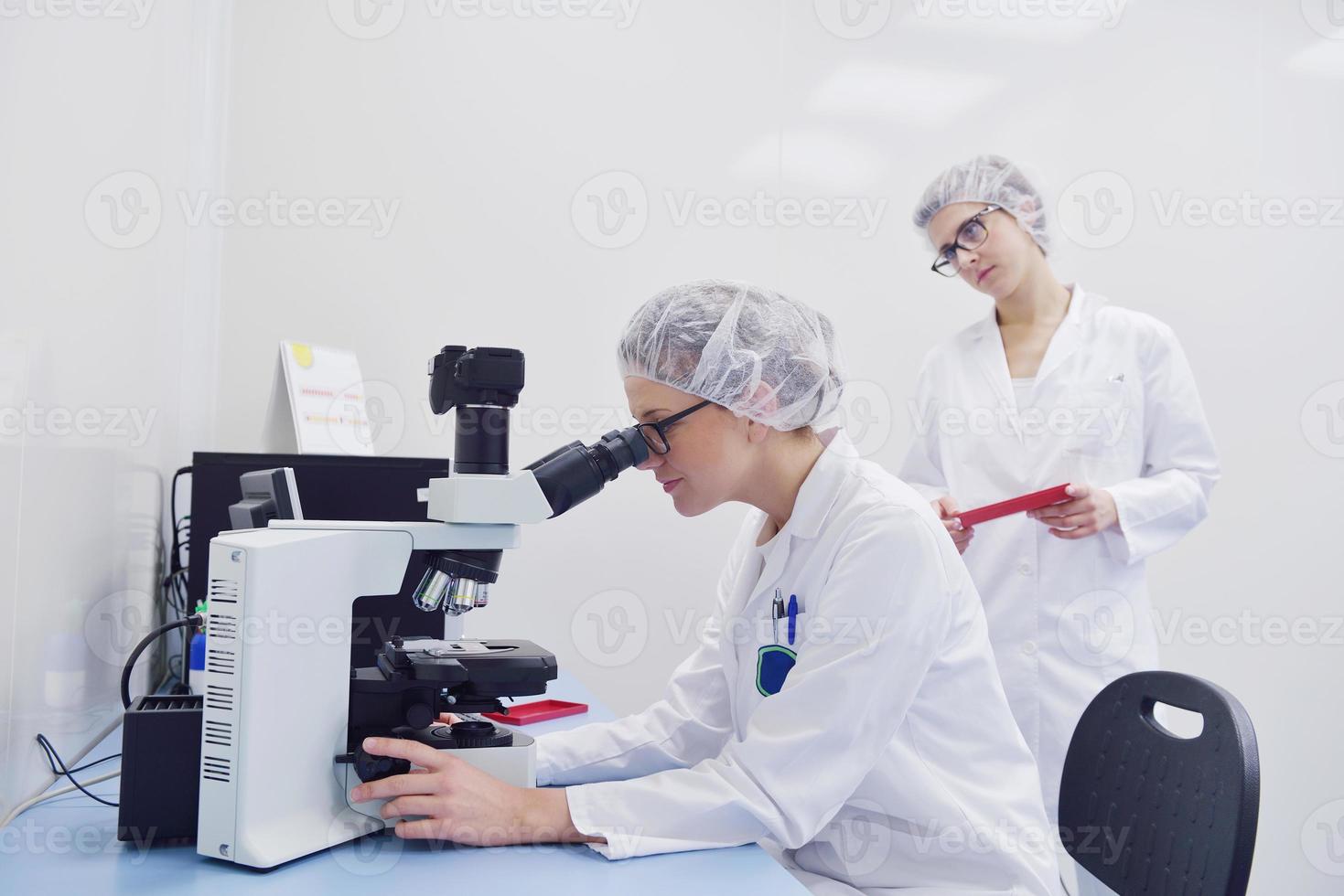 scienziati che lavorano in laboratorio foto