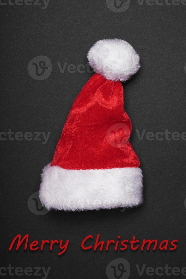 Santa Claus cappello con allegro Natale saluto foto