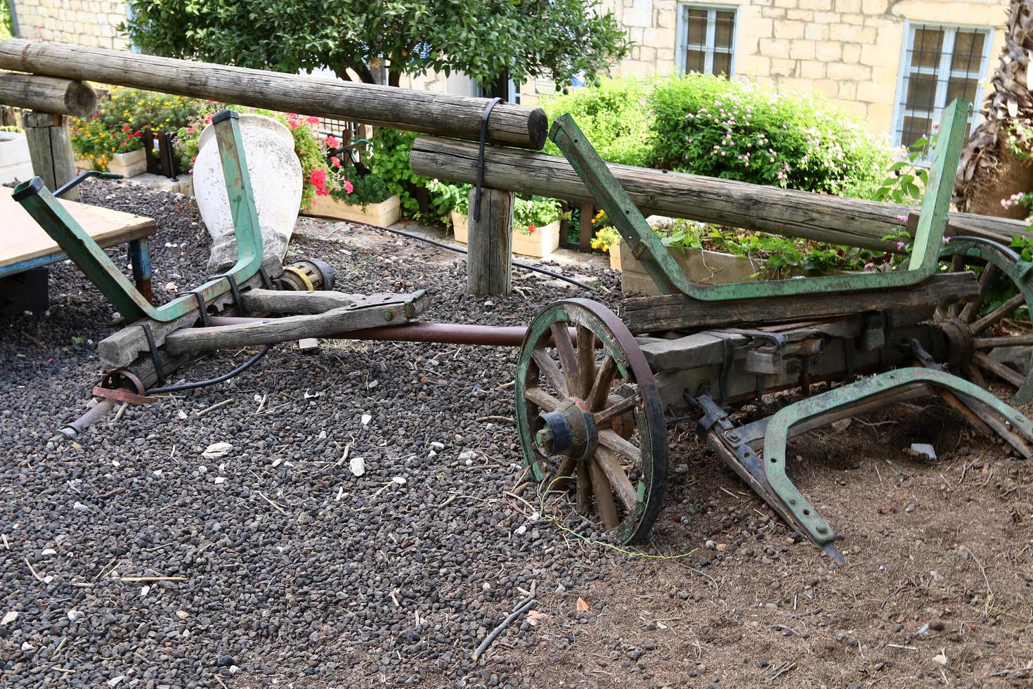 haifa Israele ottobre 29, 2020. vecchio agricolo macchinari nel un' kibbutz nel Israele. foto