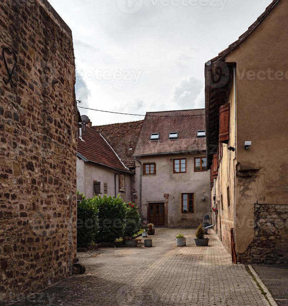 vecchio strade e medievale villaggio marmottiere, Alsazia foto