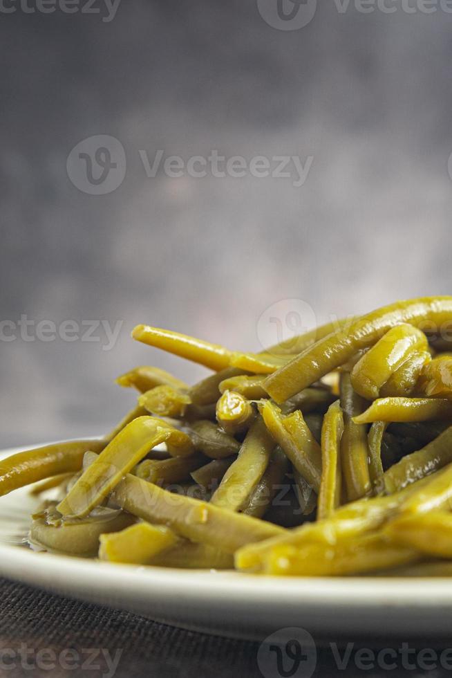 verde fagiolo in scatola bollito fagioli fresco salutare pasto cibo merenda dieta su il tavolo copia spazio cibo sfondo foto