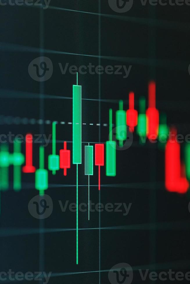 forex grafico di verde e rosso bastoni di azione mercato commercio. foto