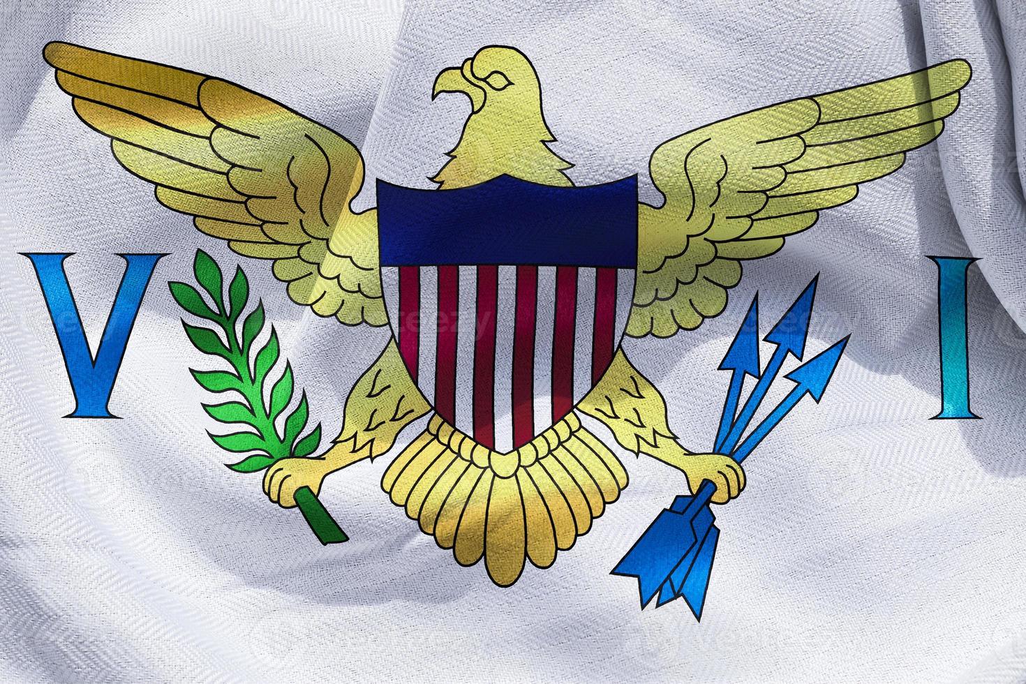 3d-illustrazione di una bandiera delle isole vergini - bandiera sventolante realistica del tessuto foto