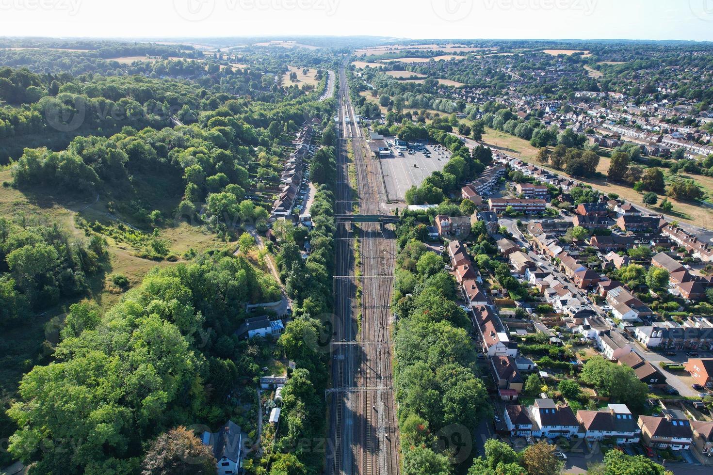 aereo Visualizza di hemel canapa ferrovia stazione Inghilterra foto