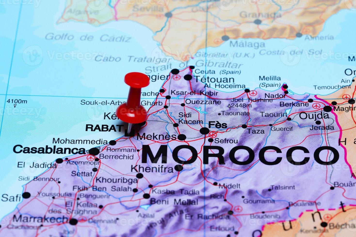 Rabat imperniata su una mappa dell'Africa foto