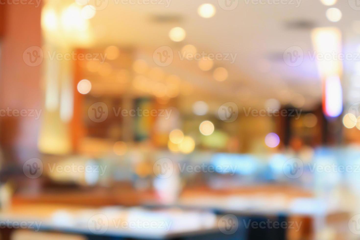 ristorante caffetteria sfocato astratto con sfondo di luci bokeh foto