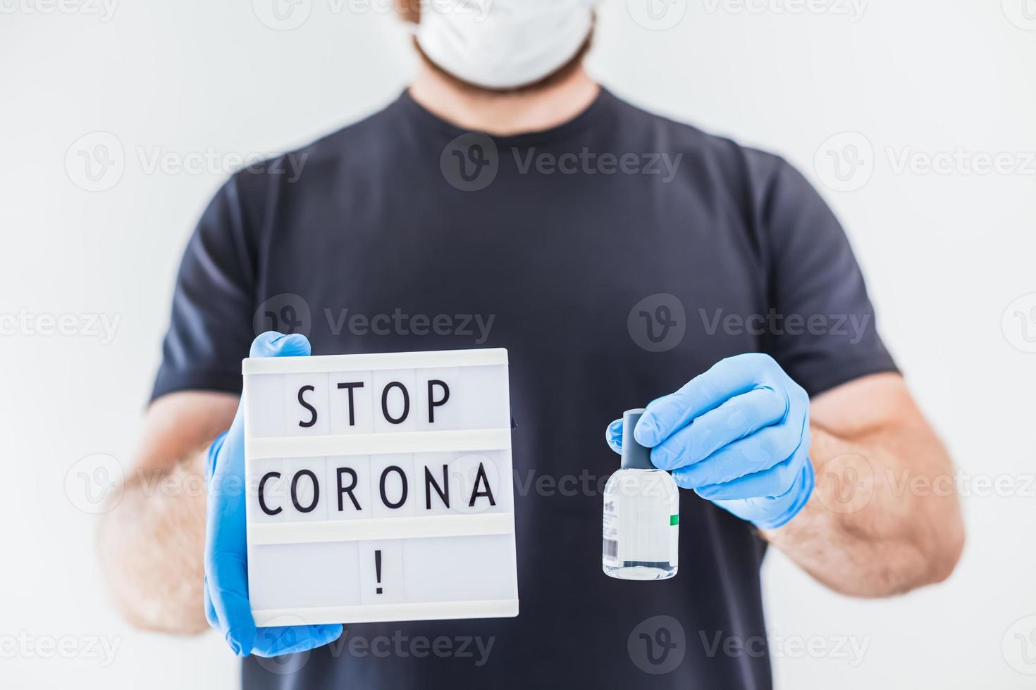 fermare coronavirus concetto foto