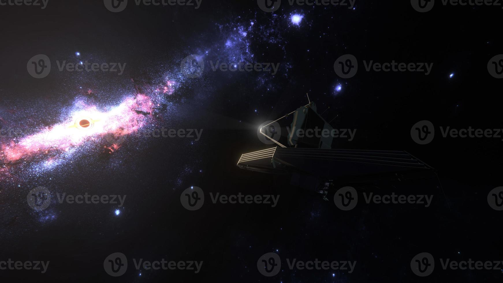 giacomo Webb spazio telescopio orbitante vicino nero buco 3d illustrazione foto