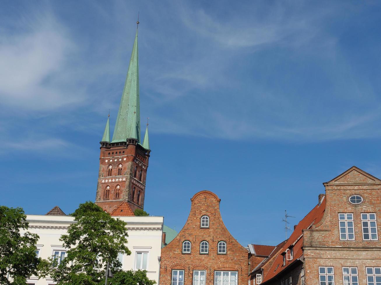 Lubecca, Germania, 2020-il città di Lubecca a il baltico mare nel Germania foto