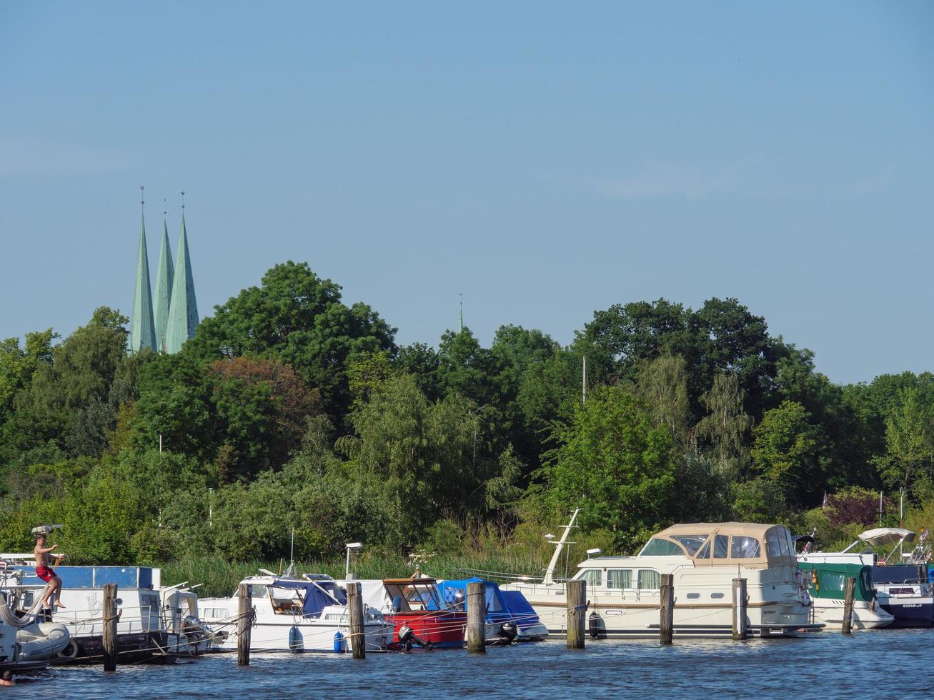 Lubecca, Germania, 2020-il città di Lubecca a il baltico mare nel Germania foto