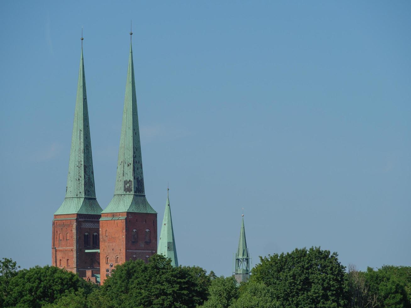 Lubecca, Germania, 2020-il città di Lubecca a il baltico mare nel Germania foto