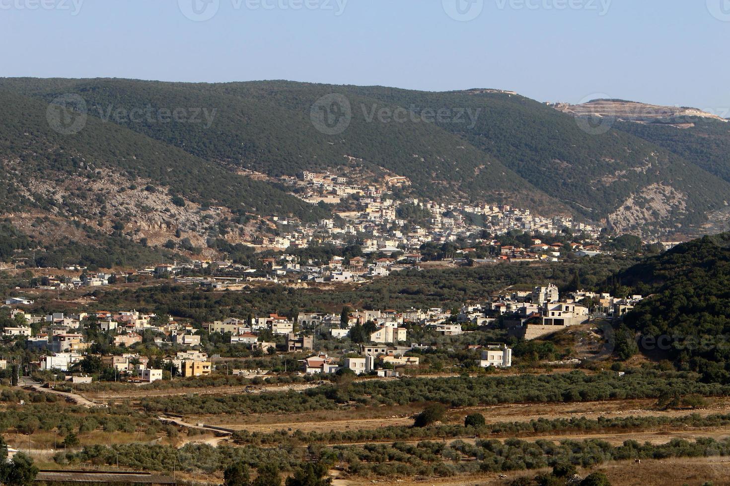 paesaggio nel il montagne nel settentrionale Israele. foto