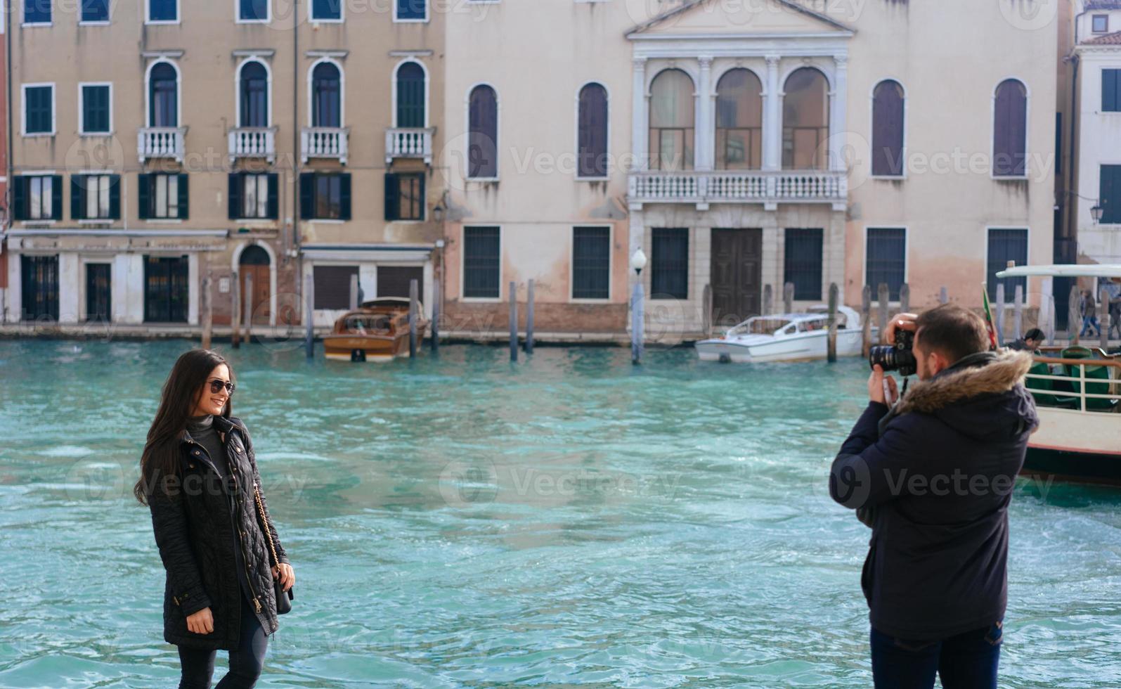 bellissimo coppia nel Venezia, Italia foto