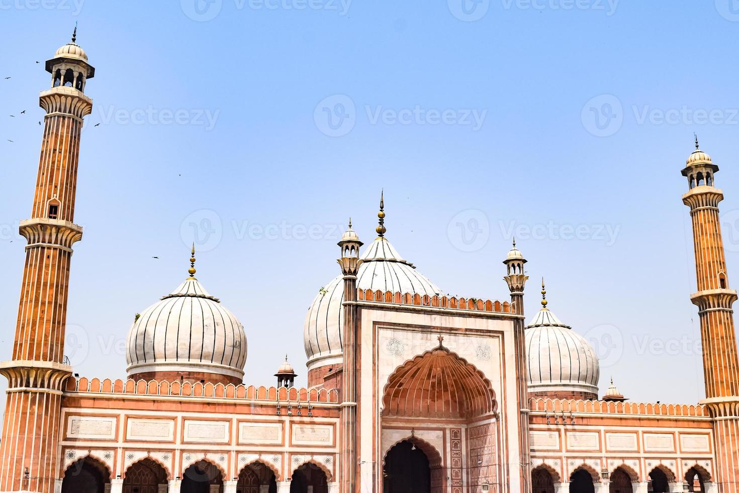 dettaglio architettonico della moschea jama masjid, india, la spettacolare architettura della grande moschea del venerdì jama masjid a delhi 6 durante la stagione ramzan, la moschea più importante dell'india foto