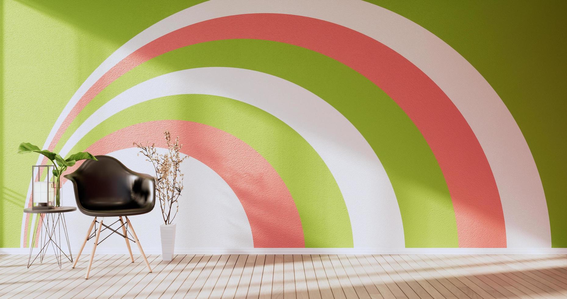 verde e rosa parete su vivente camera Due tono colorato disegno.3d interpretazione foto