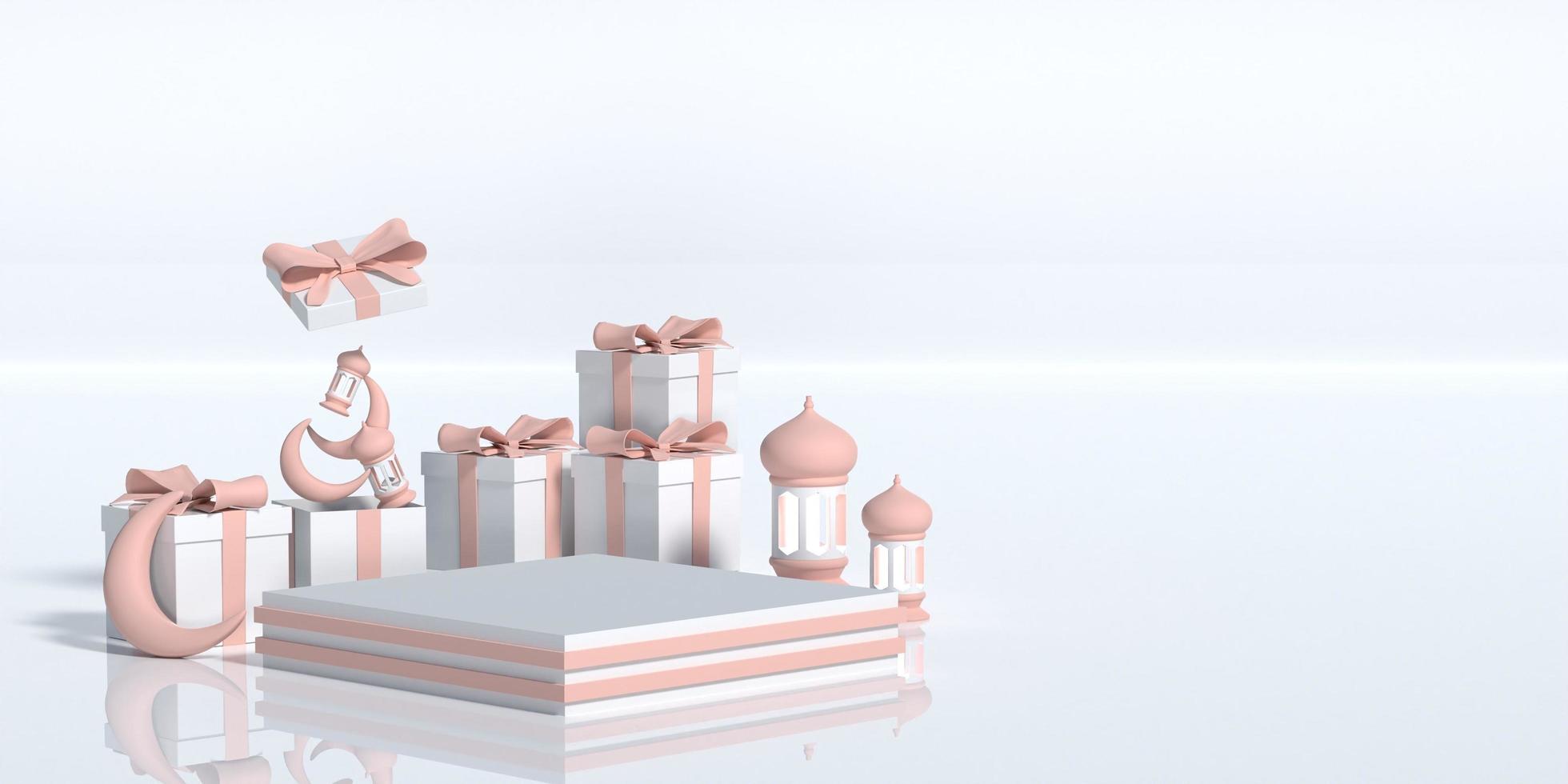 3d podio Ramadan kareem foto