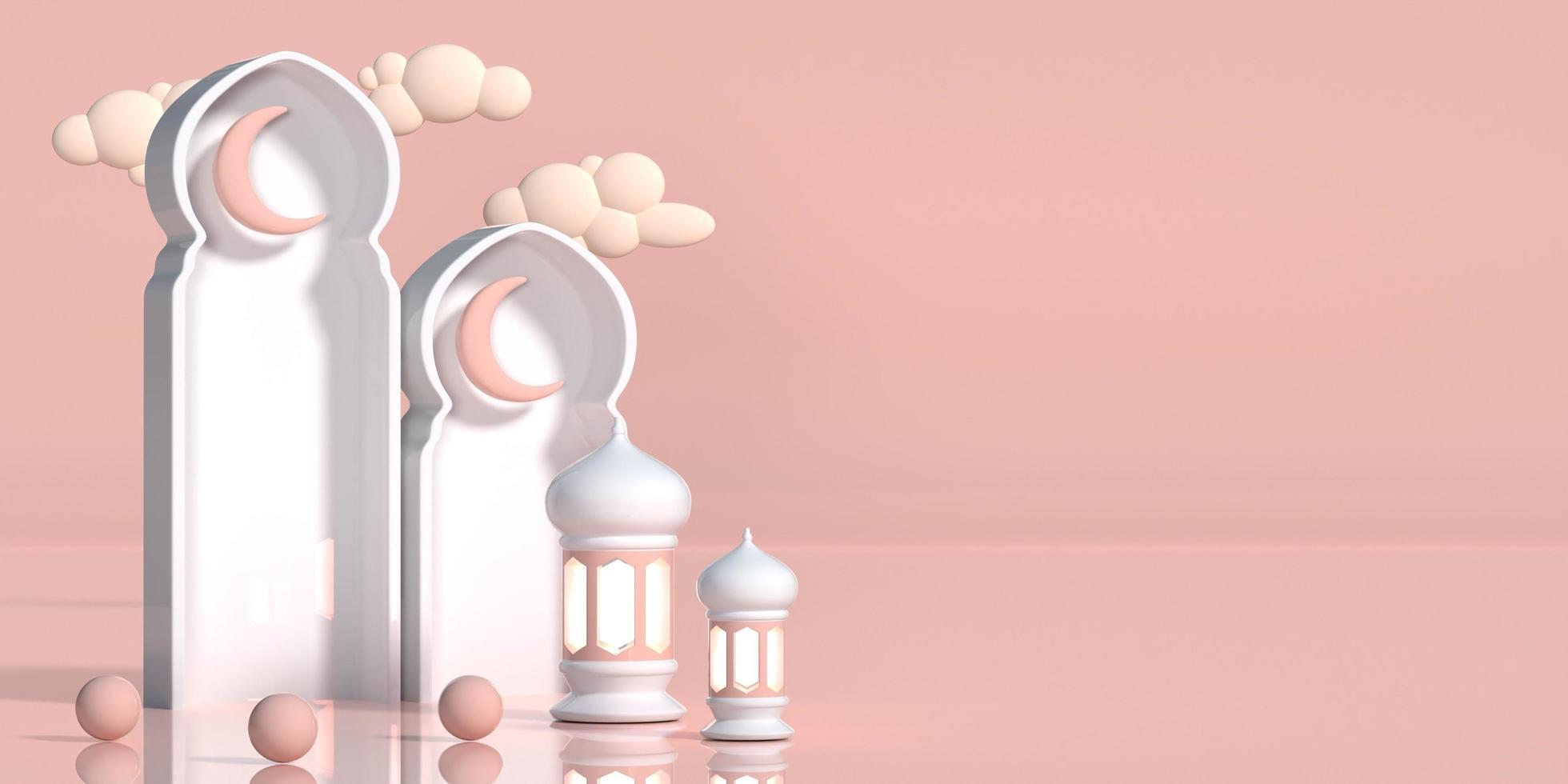 Ramadan kareem 3d realistico foto