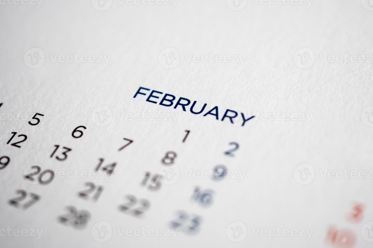 febbraio calendario pagina con mesi e date foto