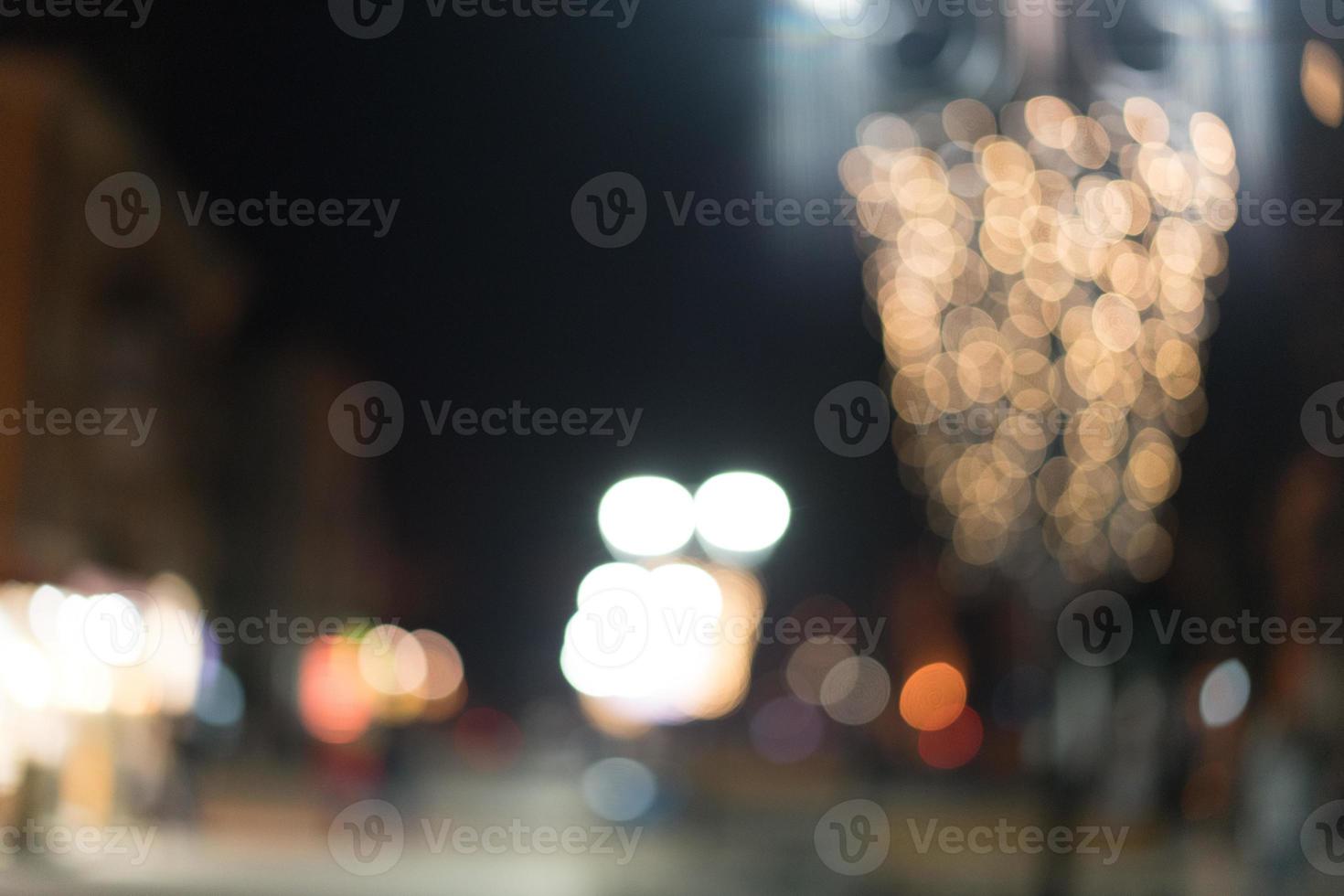 notte città strada luci bokeh sfondo foto